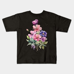 Watercolor Flowers Kids T-Shirt